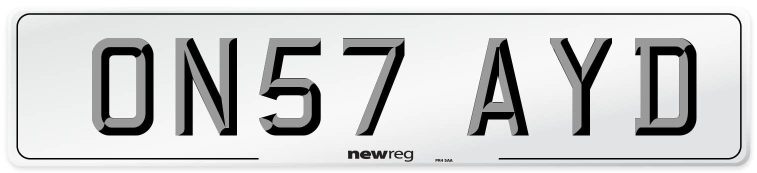 ON57 AYD Number Plate from New Reg